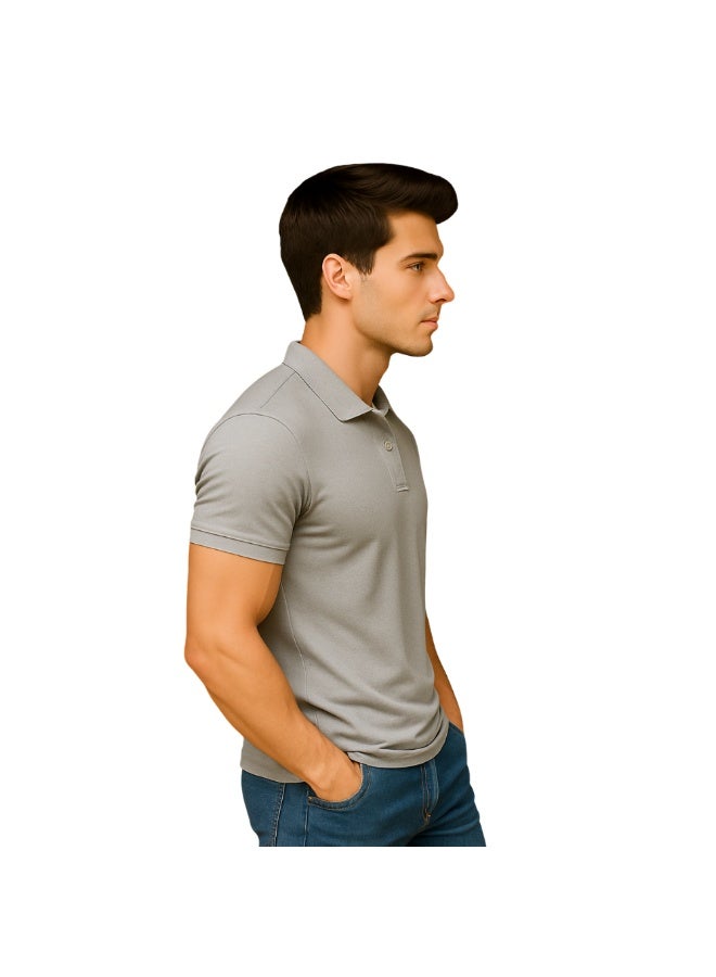 برينت شوب فور مي تي شيرت بولو جولف رجالي بقصّة عادية وأكمام قصيرة من القطن الخالص، 220 جرام لكل متر مربع، ألوان أساسية - Image 4