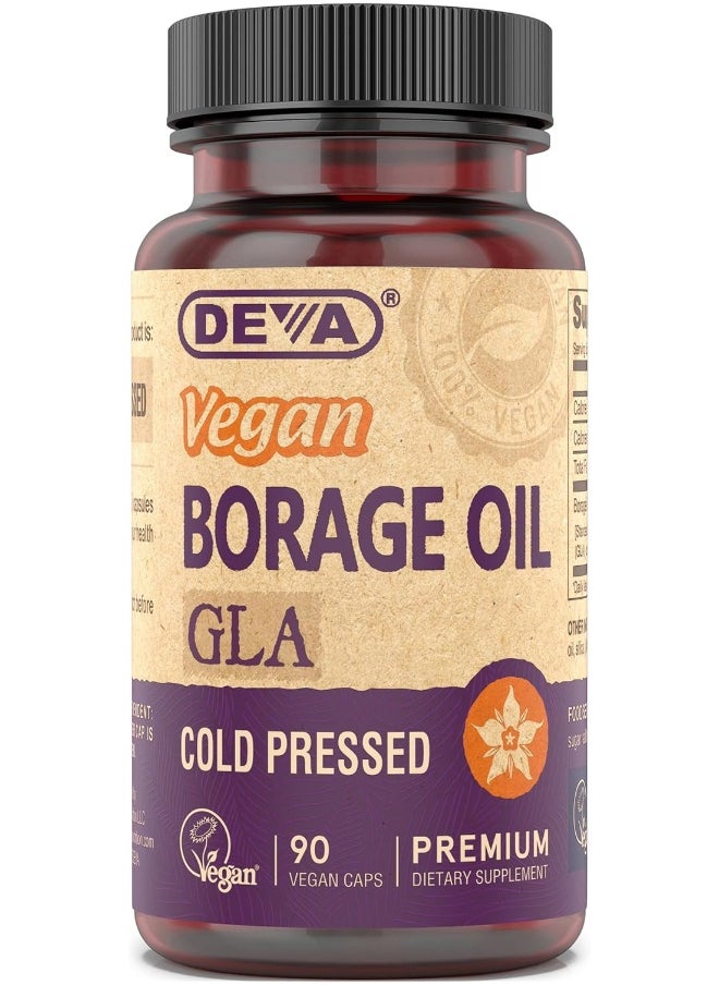 Deva Vegan Vitamins Vegan Borage Oil 500 Mg Vcaps 90-Count Bottle  - Image 1