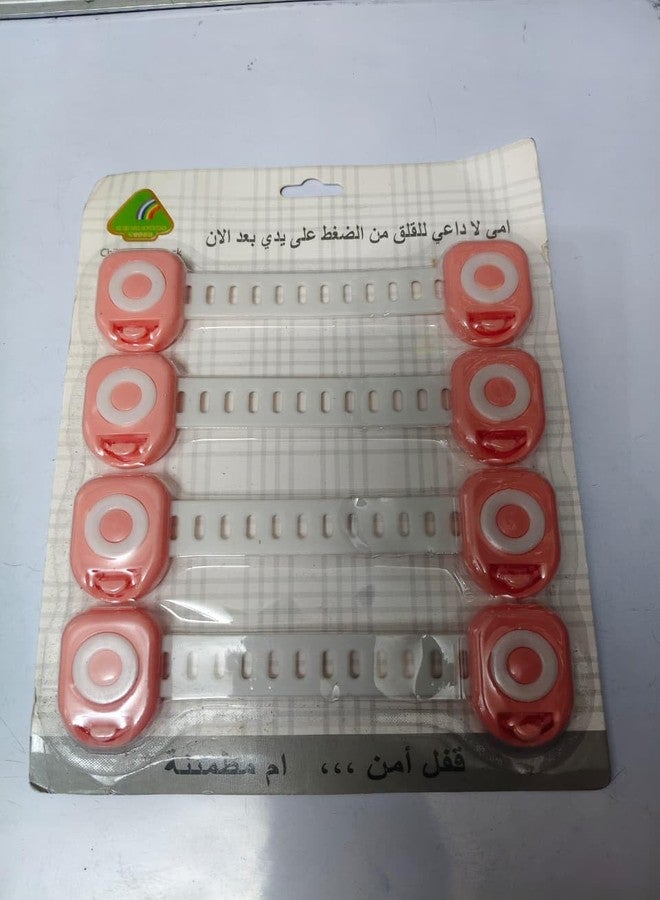 DIGSMORDEN أقفال أمان ديغسموردن تستخدم شريط لاصق مزدوج لحماية الأطفال من دخول الخزائن والأدراج والأجهزة ومقعد المرحاض والثلاجة (4 قطع، وردي) - Image 3