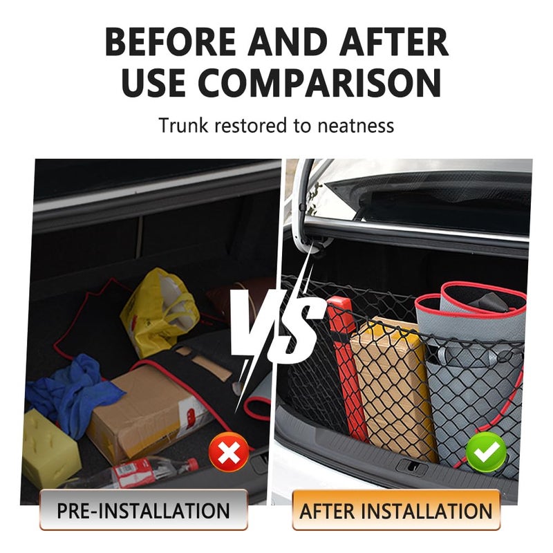 KIFIDAN 49" x 15.7" Truck Bed Organizer,Elastic Shrink Truck Cargo Net with 4 Metal Hooks Keep Truck Interior Tidy,Truck Bed Storage Hold Many Items Compatible with Chevrolet,Ford,GMC (XL 49"x15.7") - Image 4