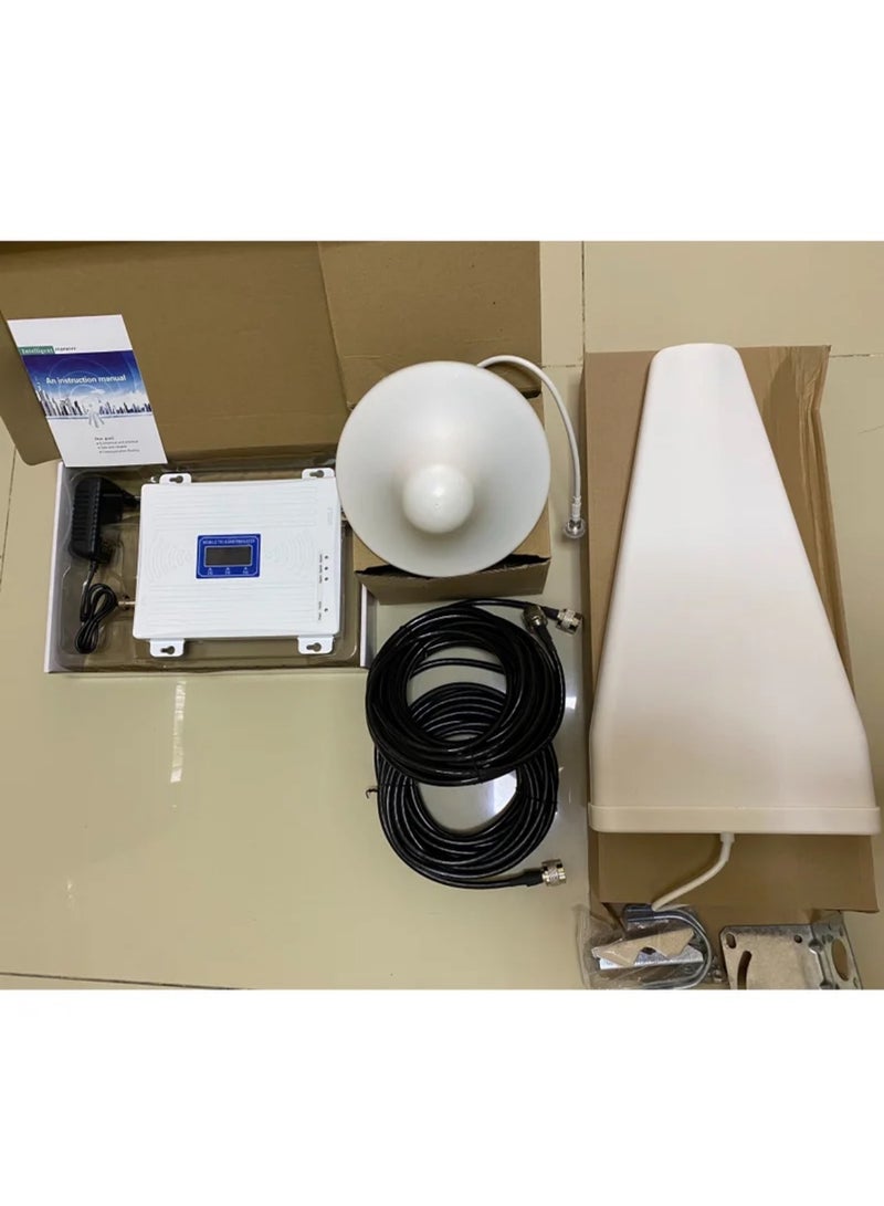 "Home & Office Network Booster Gold – 12dBi 4G LTE Antenna Outdoor 698-2700MHz , Reliable Signal for 2G/3G/4G" With 2CABLE 15MT And 5MT, cover up to 500-2000 square meters, More Powerful, More Signal.  - Image 1