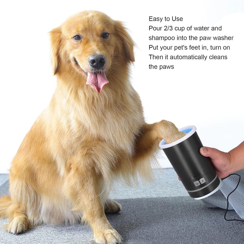 Denash غسالة الحيوانات الأليفة، غسالة كلب أوتوماتيكية قابلة لإعادة الشحن عبر USB مع فرش ناعمة منظفة للطين، منظف أقدام حيوانات أليفة محمول للكلاب والقطط الصغيرة والمتوسطة - Image 4
