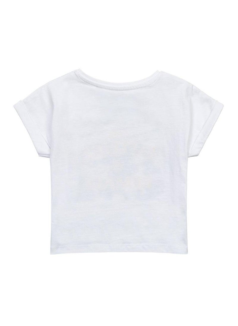 MINOTI Girls Short Sleeve T-Shirt with Front Print  - Image 2
