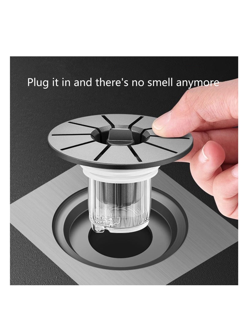 Excefore 2 Pack Drain Filter, Removable Filter Basket, Odor FreesUniversal Bathroom Sink Stopper, Suitable for Home, Hotels, Public Restrooms (Gray, Bright Silver) - Image 5