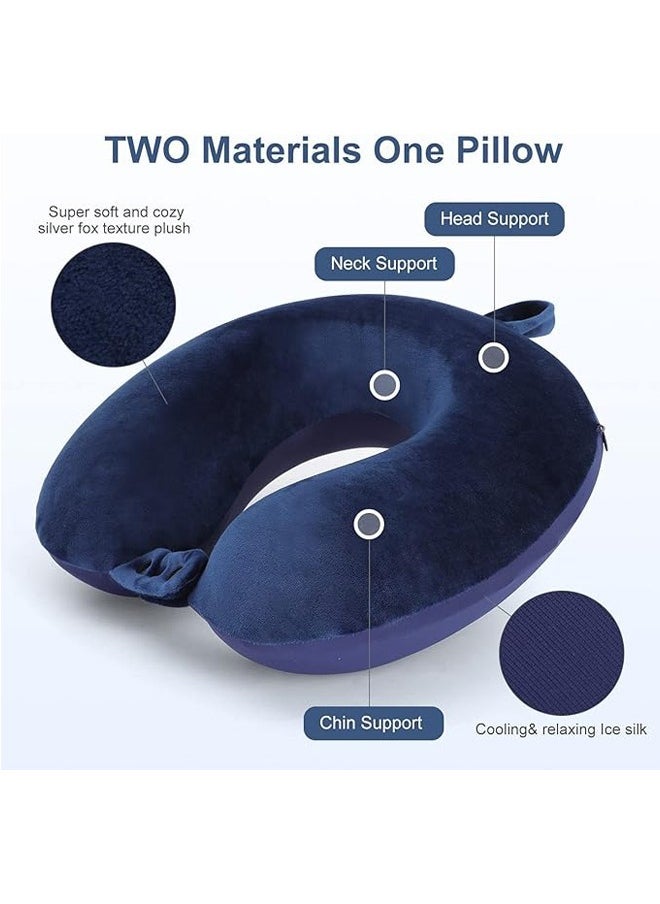 Arabest Travel Neck Pillow, Best Memory Foam Airplane Pillow for Head Support Soft Adjustable Pillow for Plane, Car & Home Recliner Use (Black)  - Image 2