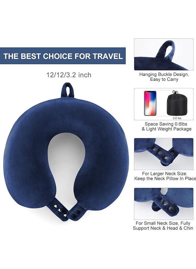 Arabest Travel Neck Pillow, Best Memory Foam Airplane Pillow for Head Support Soft Adjustable Pillow for Plane, Car & Home Recliner Use (Black)  - Image 3