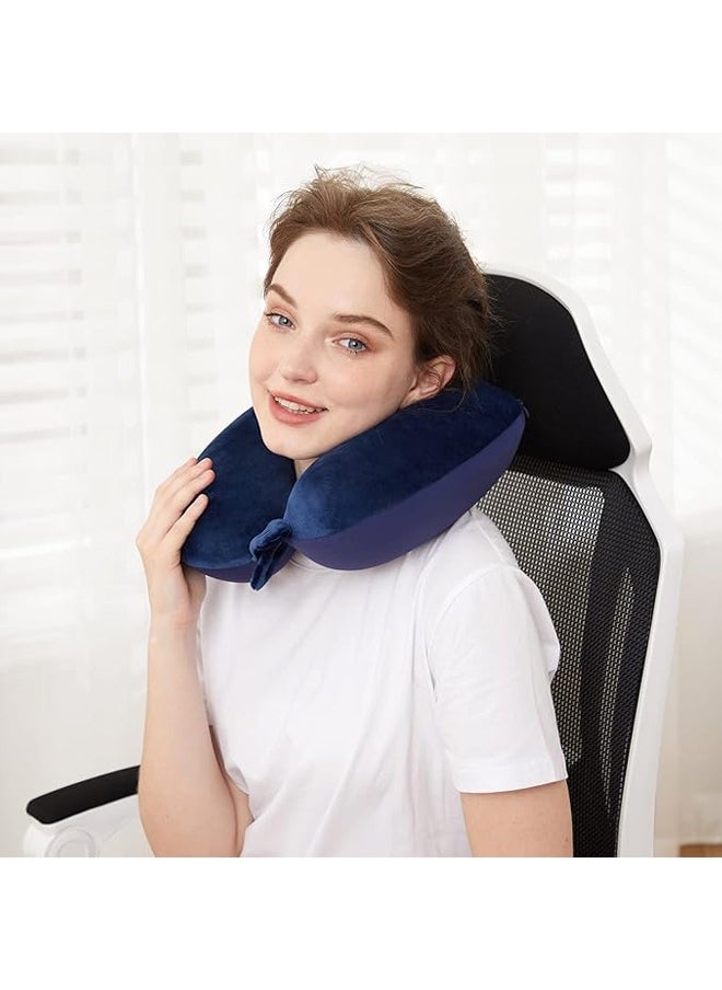 Arabest Travel Neck Pillow, Best Memory Foam Airplane Pillow for Head Support Soft Adjustable Pillow for Plane, Car & Home Recliner Use (Black)  - Image 5