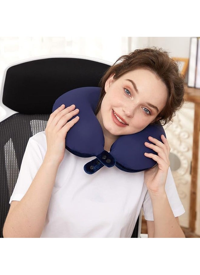 Arabest Travel Neck Pillow, Best Memory Foam Airplane Pillow for Head Support Soft Adjustable Pillow for Plane, Car & Home Recliner Use (Black)  - Image 4