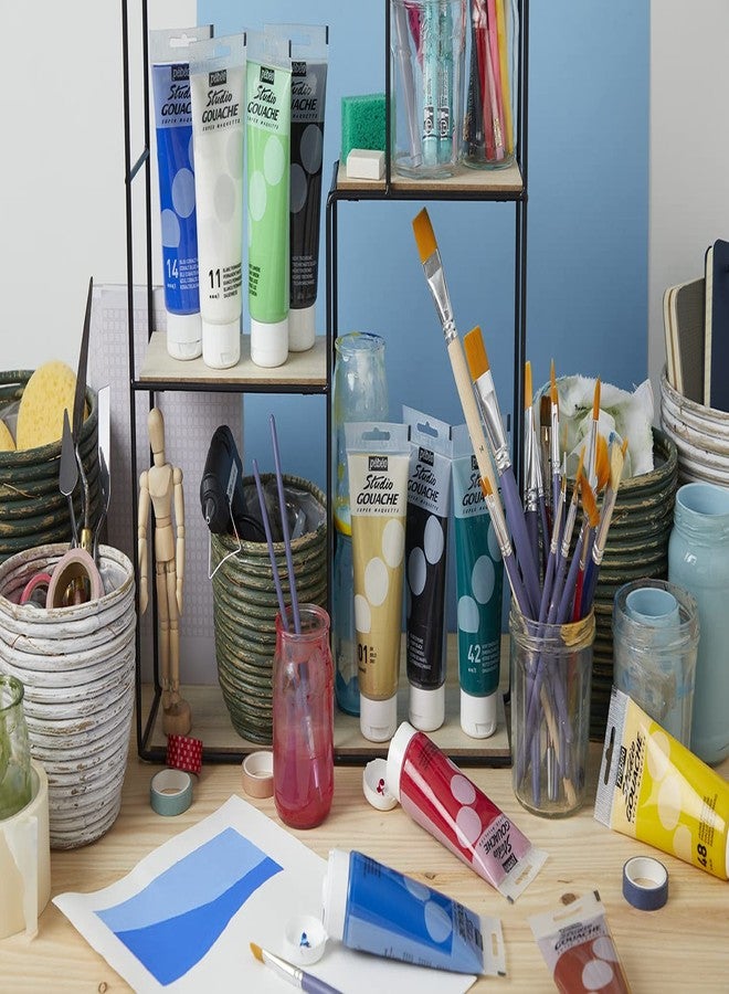 بيبيو ألوان غواش سائلة من بيبيو ستوديو، تركيبة مخملية غير لامعة، عبوة 220 مل - أبيض دائم - Image 3