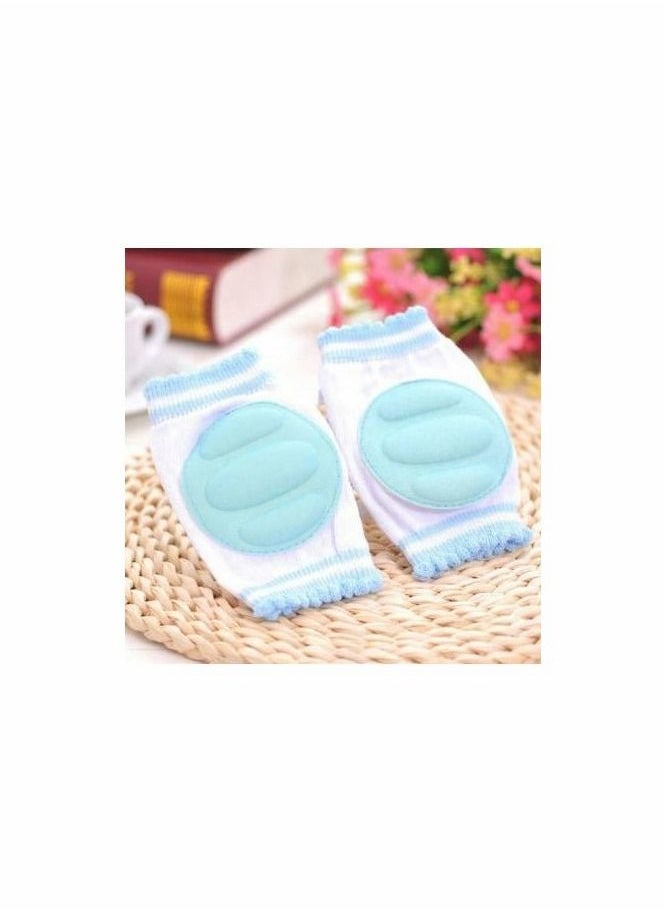 KASTWAVE - Plain Cute Cushion Safety Crawling Elbow Protector Baby Knee Pads-1 Pair (Blue) - Image 1