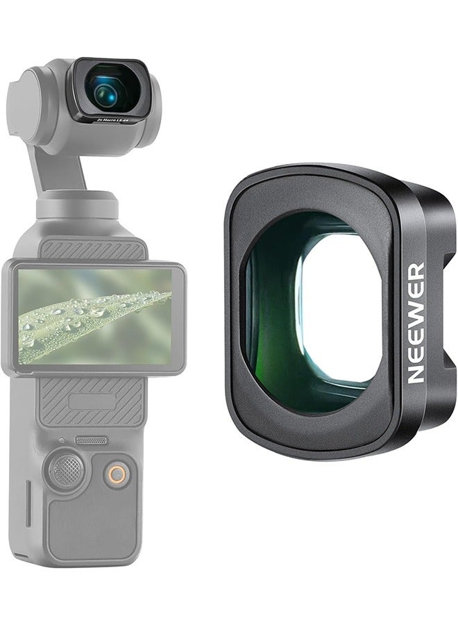 نيوير عدسة ماكرو 2X من NEEWER لكاميرا Pocket 3، عدسة تصوير ماكرو مغناطيسية مقربة، 3 عناصر في 3 مجموعات، زجاج بصري عالي الدقة متعدد الطبقات، متوافقة مع DJI Osmo Pocket 3، لا تقم بتكديس المرشحات، LS-64  - Image 1