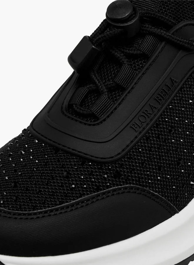 Flora Bella By Shoexpress BLACK Flora Bella Women Embellished Sneakers for Women | Best Price UAE