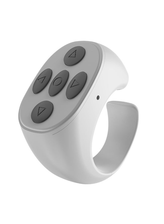 Mobile Phone Bluetooth Remote Control With Charging Bin Camera Controller Self-timer Artifact Tremolo Ring Ring Remote Control-Color:Yuntian Elegant White  - Image 1
