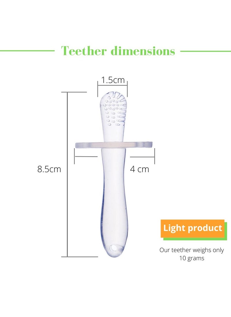 2 Pack Silicone Baby Teether, Baby Teething Toys Suitable for Babies from 3 Months Old
