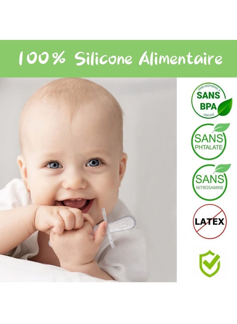 2 Pack Silicone Baby Teether, Baby Teething Toys Suitable for Babies from 3 Months Old