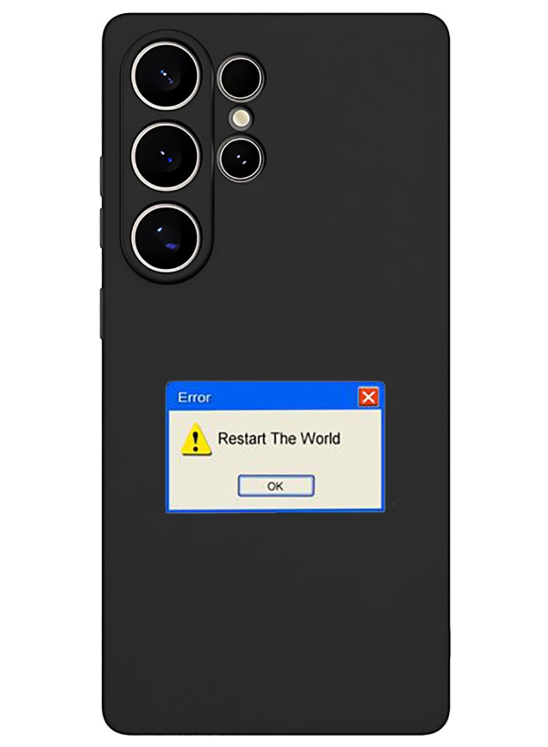 Theodor Protective Slim Fit Case Liquid Silicone Cover with Full Body Protection Anti-Scratch Shockproof Case For Samsung Galaxy S25 Ultra (Black) - Restart the world  - Image 1