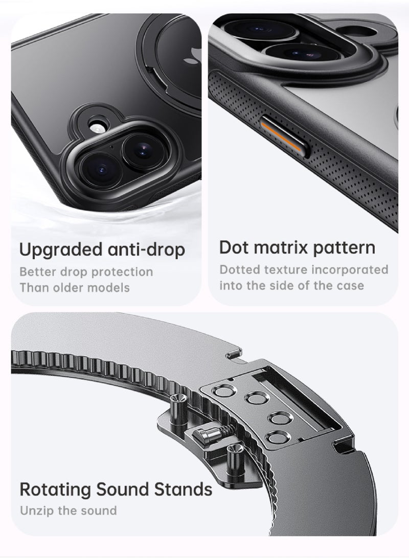 روك بو كيس لآيفون 17 [360 درجة حلقة الوقوف] [متوافق مع Magsafe] صدمة مقاومة لحماية السقوط رقيقة مغناطيسية آيفون 17 كيس الهاتف للرجال النساء- سلسلة سهلة الاسترخاء - Image 3