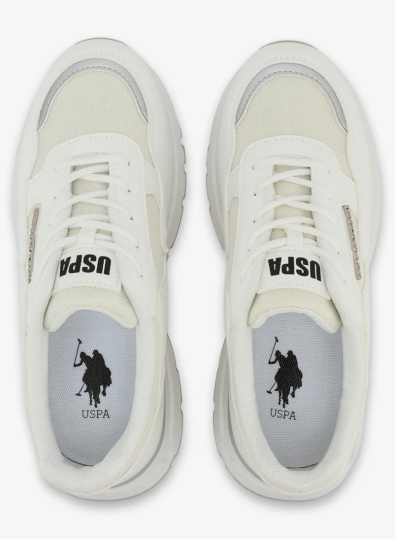 U.S. Polo Assn. white Women's White Low-Top Sneakers - Lightweight Shoes & Trendy Design Shoes for Everyday Wear for Women | Best Price UAE