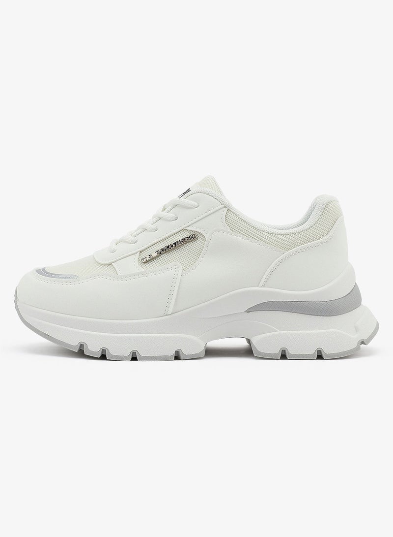 U.S. Polo Assn. Women's White Low-Top Sneakers - Lightweight Shoes & Trendy Design Shoes for Everyday Wear - Image 3