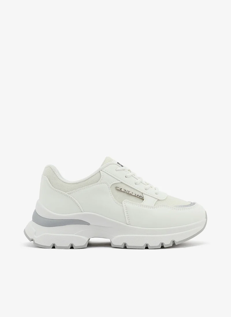 Women's White Low-Top Sneakers - Lightweight Shoes & Trendy Design Shoes for Everyday Wear