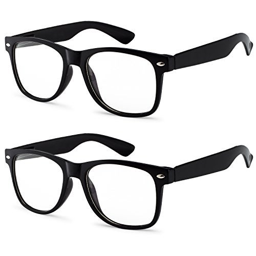 OWL Online-Welcome OWL - Non Prescription Glasses Clear Lens Black Frame - UV Protection (2 Pack) - Image 1