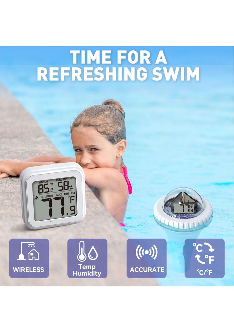 Generic Pool Thermometer Wireless, Digital Pool Thermometer Floating with Remote Temperature Receiver for Outdoor, Indoor Swimming Pools  - Image 3