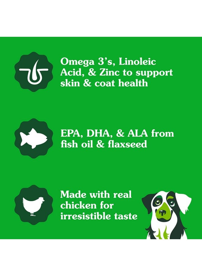 جرينيز مكملات جرينيز الغذائية لبشرة وفراء الكلاب، بزيت السمك وأحماض أوميجا 3 الدهنية، بنكهة الدجاج، 14.7 أونصة، 80 قطعة من علكات المضغ الناعمة - Image 2