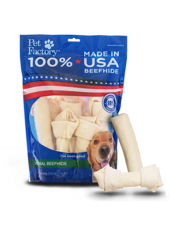 Pet Factory 100% Made in USA Beefhide 6-7" Assorted (Bones & Rolls) Dog Chew Treats - Natural Flavor, 10 Count/1 Pack - Image 1