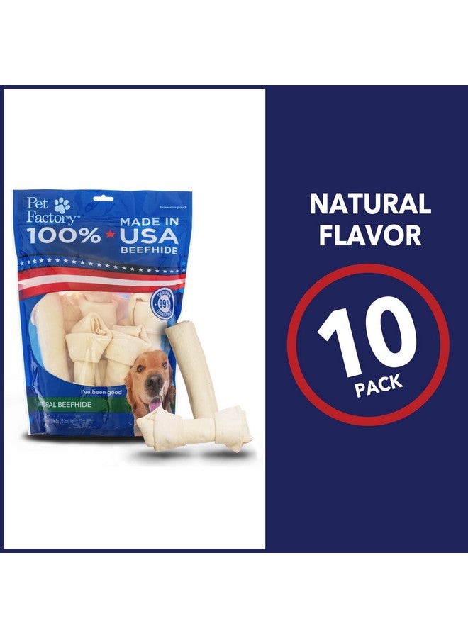 Pet Factory 100% Made in USA Beefhide 6-7" Assorted (Bones & Rolls) Dog Chew Treats - Natural Flavor, 10 Count/1 Pack - Image 4