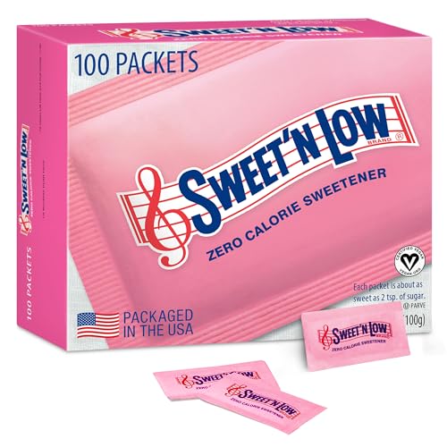 Sweet'N Low Zero Calorie Sweetener Packets, 100 Ct, Kosher & Gluten Free, Low Glycemic Index, Individual Tea and Coffee Sweetener Packets - Image 1