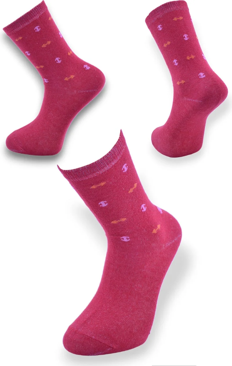 اسينتي Women's Socket Colorful Patterned Long Thin Cotton Socks 5 Pieces