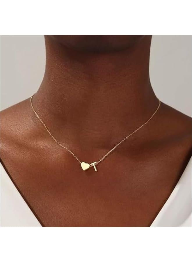Mothers Day Gifts for Mom Women Teen Girls - 18K Gold Plated Heart Initial A-Z Necklace Dainty Heart Necklaces Tiny Initial Necklaces Birthday Gifts for Women Jewelry - Image 2