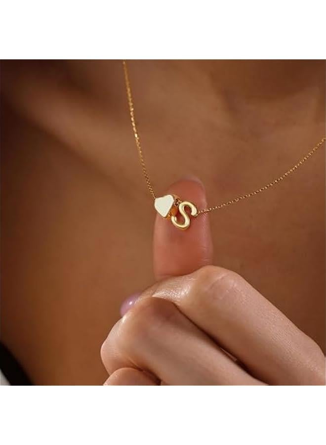 Mothers Day Gifts for Mom Women Teen Girls - 18K Gold Plated Heart Initial A-Z Necklace Dainty Heart Necklaces Tiny Initial Necklaces Birthday Gifts for Women Jewelry - Image 4