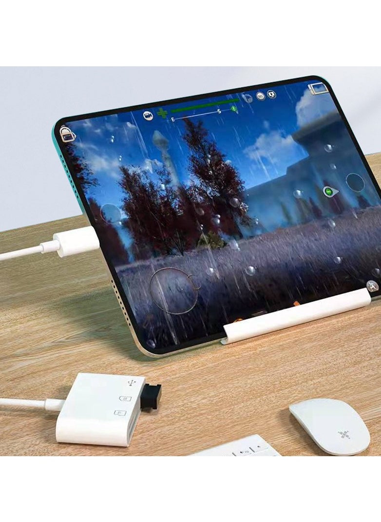 Samu - 3-In-1 Apple Lightning Card Reader to SD TF USB Connection Smart Memory Card Reader White - Image 1