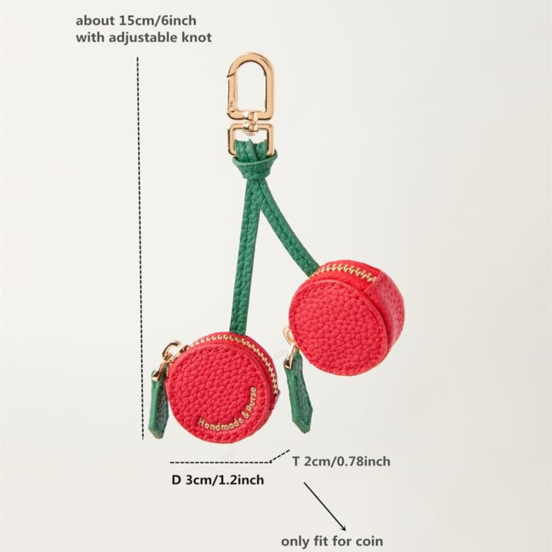 Fruit series change bag keychain bag/small cherry model with text - Image 5