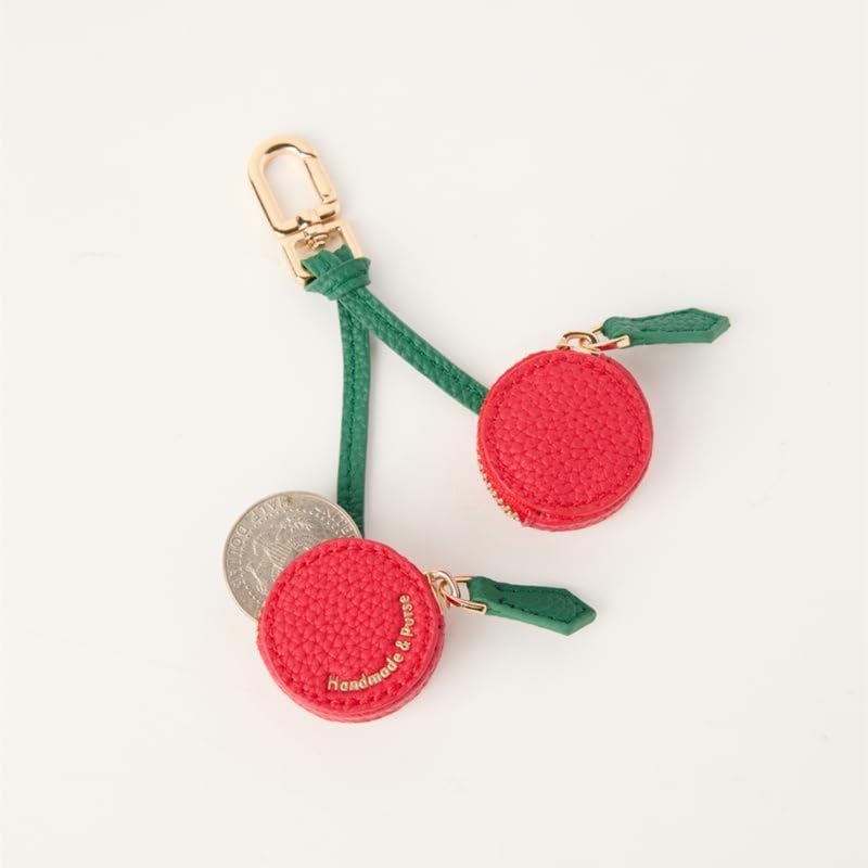 Fruit series change bag keychain bag/small cherry model with text - Image 2