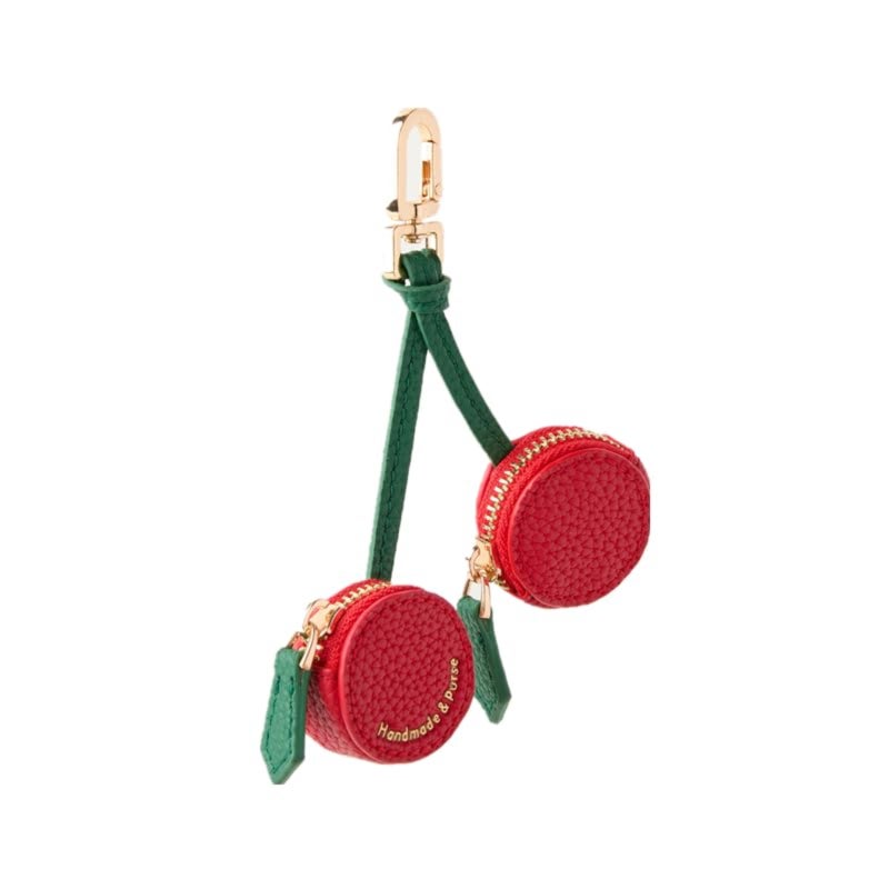 Fruit series change bag keychain bag/small cherry model with text - Image 1