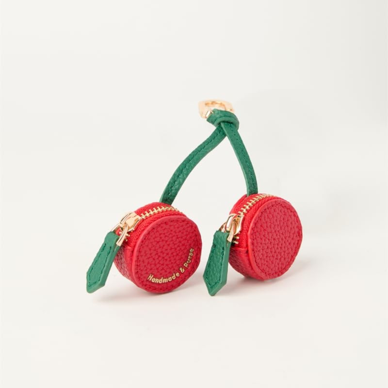 Fruit series change bag keychain bag/small cherry model with text - Image 3