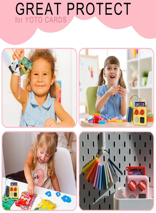 CUBACO 300PCS Yoto Card Holder Self Adhesive Tabs with 15 Ring Loops, Card Holder for Kids Travel Ring Yoto Accessories Heavy Duty Card Organizer Storage - Image 3