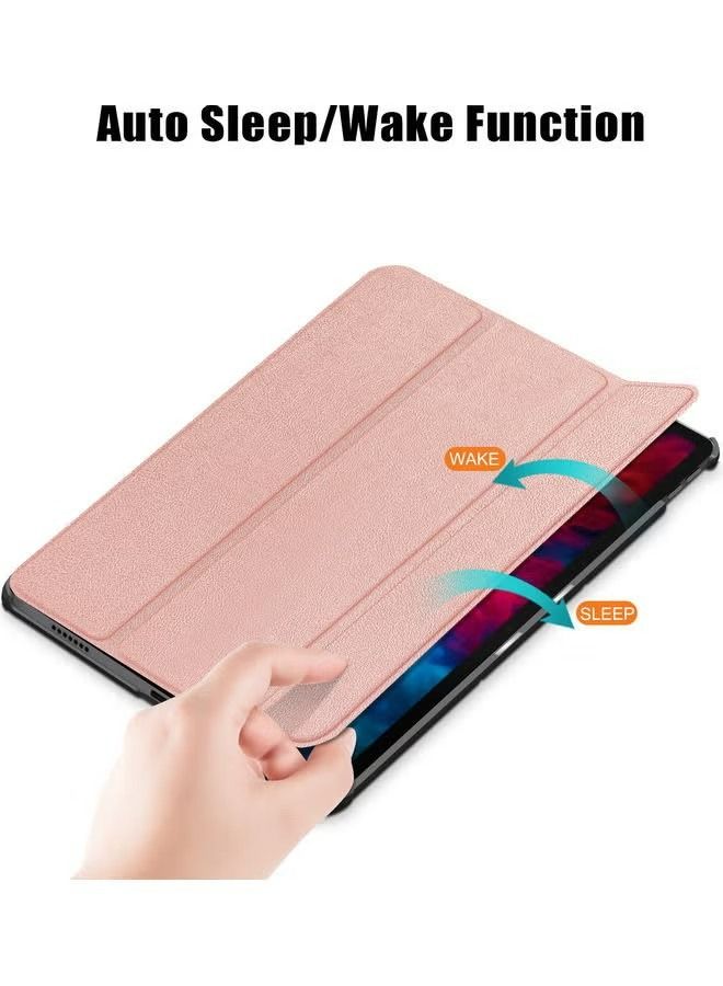 Compatible with Lenovo Tab P11 Pro 11.5 inch Protective Folio Cover Slim Lightweight Protective Shell Case with Auto Sleep/Wake Trifold Stand Cover Case Rose Gold
