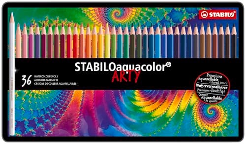 STABILO Aquarellable Coloring Pencil - STABILOaquacolor - Tin of 36 - Assorted Colors - Image 2