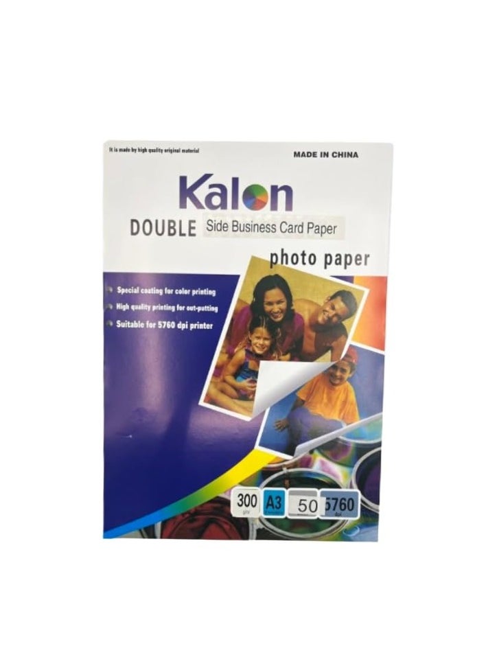 A3-300Gsm Double side Cardstock, Matt Finish Business card paper (Pack of 50 Sheets)