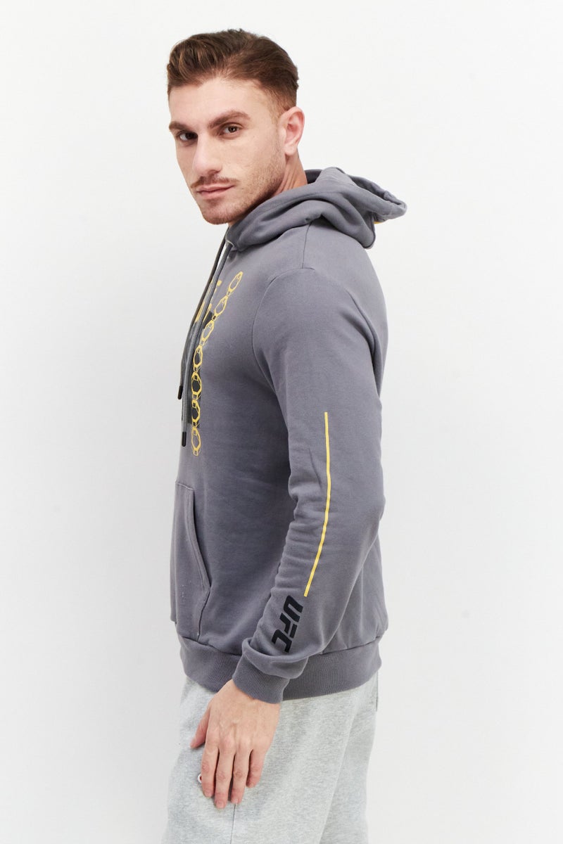 Ufc Men Sportswear Fit Long Sleeves Running Sweatshirt, Grey - Image 3