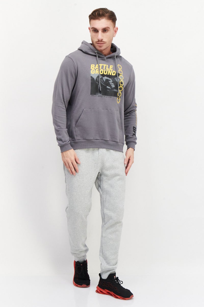 Ufc Men Sportswear Fit Long Sleeves Running Sweatshirt, Grey - Image 2