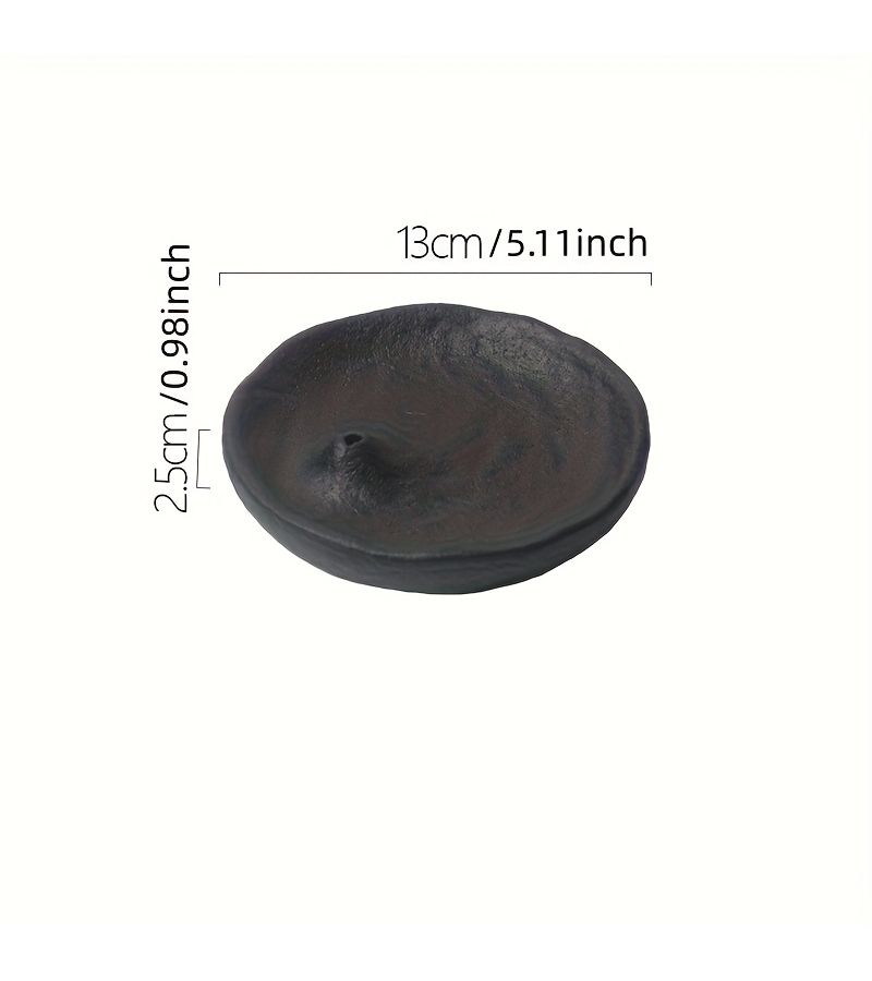 Black Vintage Chinese Sandalwood Incense Stick Holder Creative Spray Dot Base Tray - Image 3