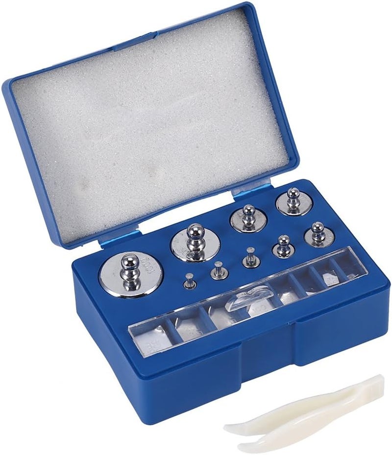 comfrt Calibration Weight, 17 Pieces Set Steel Scale Calibration Weight Set with Tweezers for Digital Balance Scale Jewellery Scale - Image 1