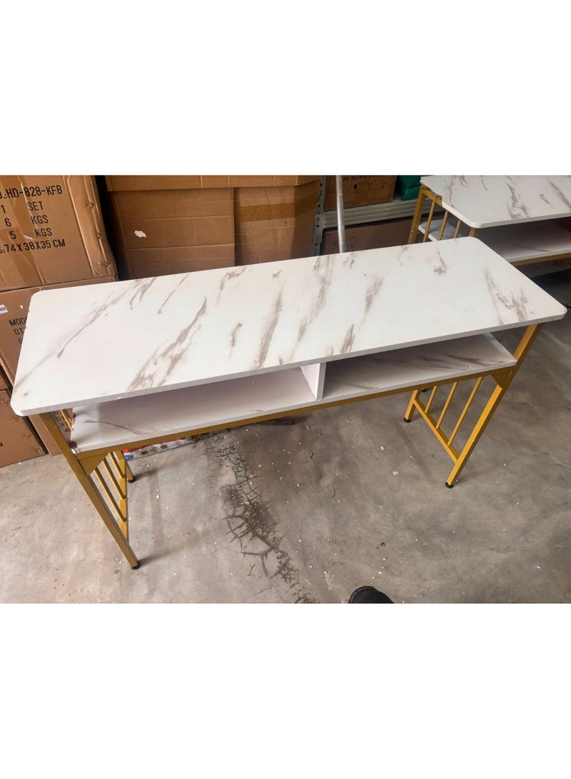 DubaiGallery Nail Table for Nail Tech Marbling Texture with 3 Storage Drawers Beauty Technician Workstation for Home Nail Tech Makeup Beauty Salon Equipment - Image 4