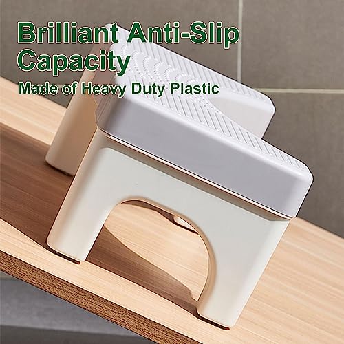 Kzeirm Toilet Potty Stool for Adults, 7" Heavy Duty Plastic Squatting Poop Foot Stool, Bathroom Non-Slip Toilet Assistance Step - Healthy Gifts for Kids Seniors, 2 Pack - Image 4