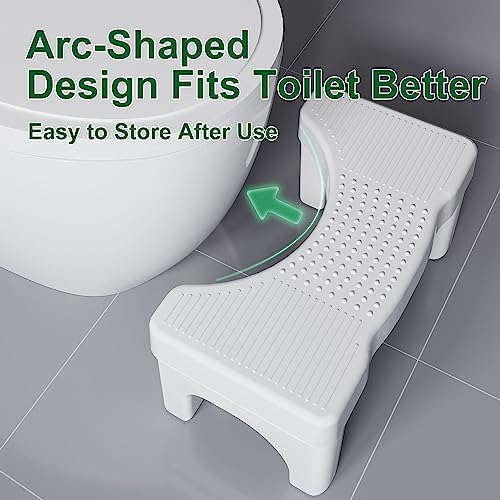 Kzeirm Toilet Potty Stool for Adults, 7" Heavy Duty Plastic Squatting Poop Foot Stool, Bathroom Non-Slip Toilet Assistance Step - Healthy Gifts for Kids Seniors, 2 Pack - Image 5