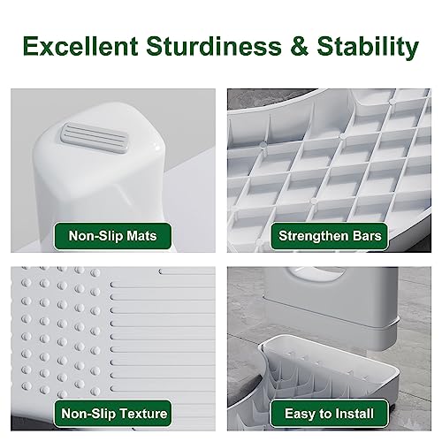 Kzeirm Toilet Potty Stool for Adults, 7" Heavy Duty Plastic Squatting Poop Foot Stool, Bathroom Non-Slip Toilet Assistance Step - Healthy Gifts for Kids Seniors, 2 Pack - Image 3